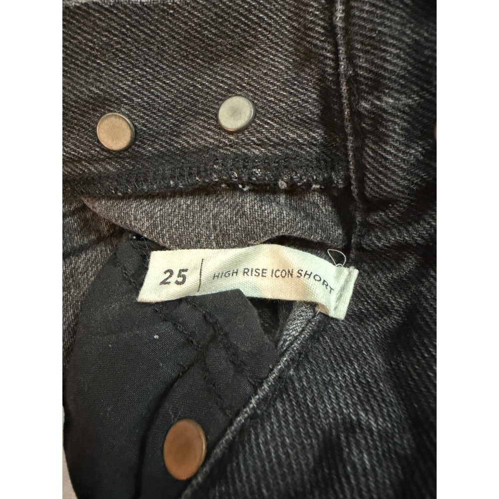 PacSun Womens High Rise Icon Short Washed Black Distressed Denim Size 25 - Picture 3 of 7
